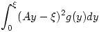 \int_0^\xi (Ay-\xi)^2 g(y) dy