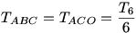 T_{ABC}=T_{ACO}=\frac{T_6}{6}