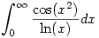 \int_0^\infty \frac{\cos(x^2)}{\ln(x)} dx