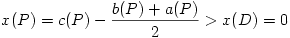 x(P)=c(P)-{b(P)+a(P)\over2}>x(D)=0